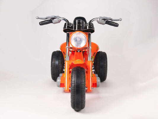 Kids 12V Red Hawk Motorcycle in Orange