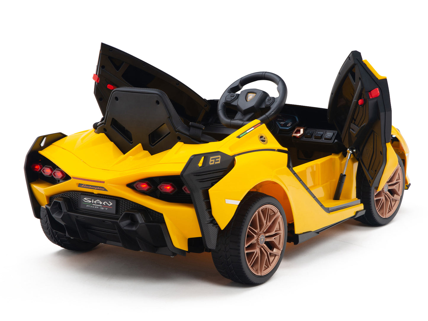 Lamborghini Sian 12V Kids Ride On Car with Remote Control - Yellow