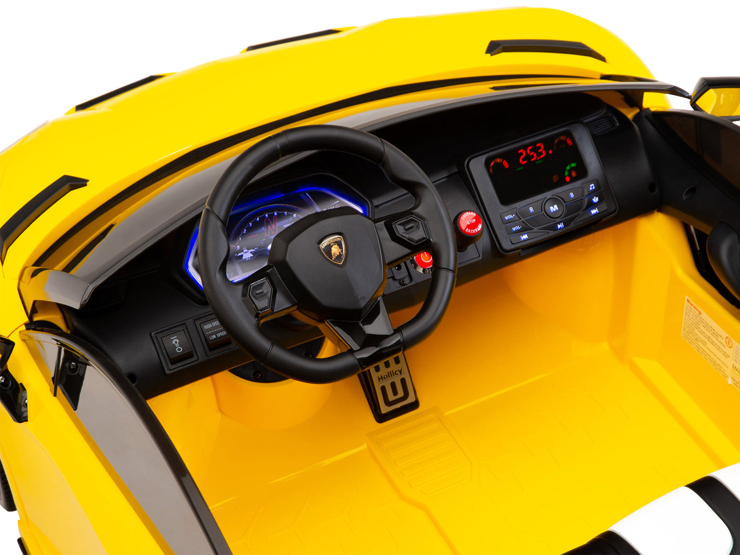 24V Lamborghini SVJ Ride On DRIFT Car with Remote Control - Yellow