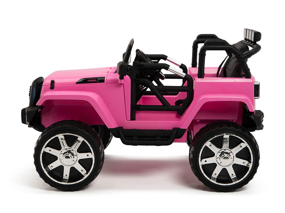 12V Jeep Rubber Wheels Pink