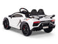12V Kids Ride On Sports Car Battery Powered Lamborghini Aventador SVJ with Remote - White
