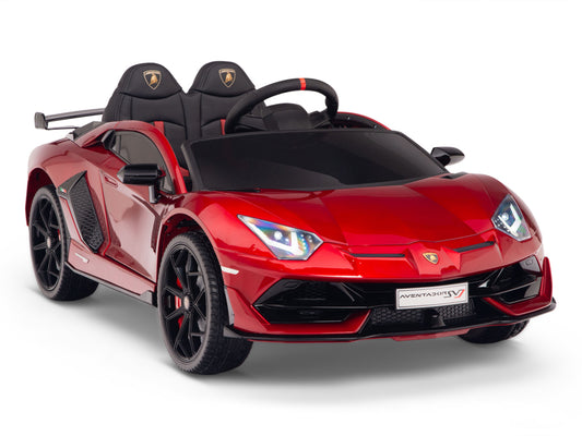 12V Lamborghini Aventador SVJ Kids Ride On Sports Car with Remote - Painted Burgundy
