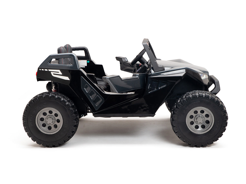 24V Red Tiger All Terrain UTV Ride on Buggy with Remote - Carbon Black