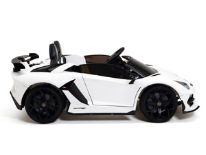 24V Lamborghini SVJ Ride On DRIFT Car with Remote Control - White