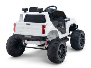 24V Chevrolet Silverado Lifted Ride On Truck with Remote Control – White