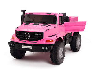 24V Mercedes Zetros Battery Powered Kids Ride On Truck with Remote Control - Pink