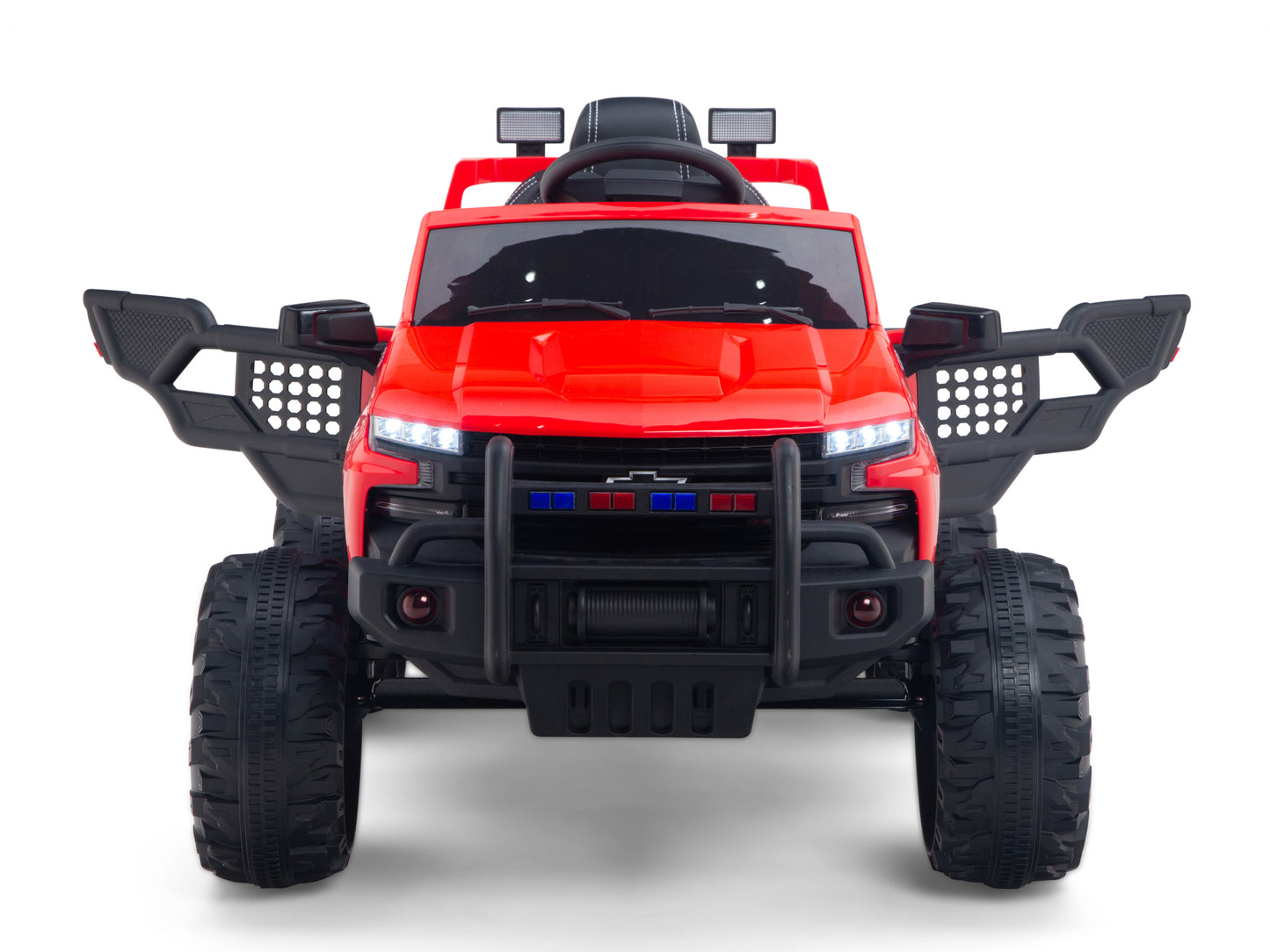 24V Chevrolet Silverado Lifted Ride On Truck with Remote Control – Red