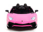 12V Lamborghini Aventador SV Kids Ride On Sports Car with Remote - Pink