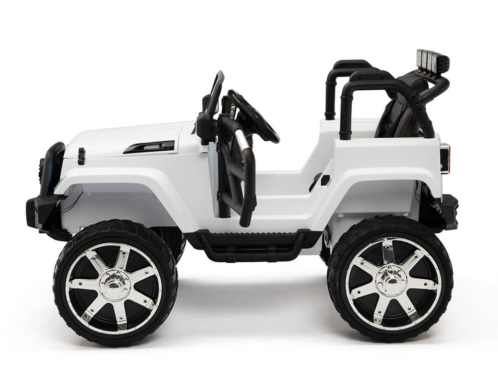 12V Jeep Rubber Wheels White
